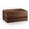 Rosewood Hand-Carved Wood Memorial Cremation Box with Velvet Bag - Medium